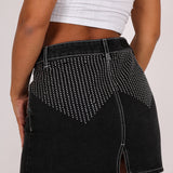 Baby One More Time Diamante Denim Skirt