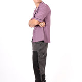 Mauve Motif Back Printed Bowling Shirt