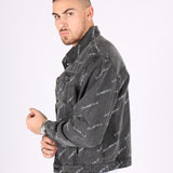 Black Owners Motorsport Printed Denim Jacket