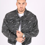 Black Owners Motorsport Printed Denim Jacket