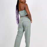 FAE Dirty Bleach High Waist Leg Jeans