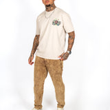 Brown Acid Wash Relaxed Corduroy Trouser