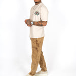 Brown Acid Wash Relaxed Corduroy Trouser