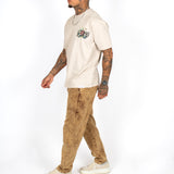 Brown Acid Wash Relaxed Corduroy Trouser