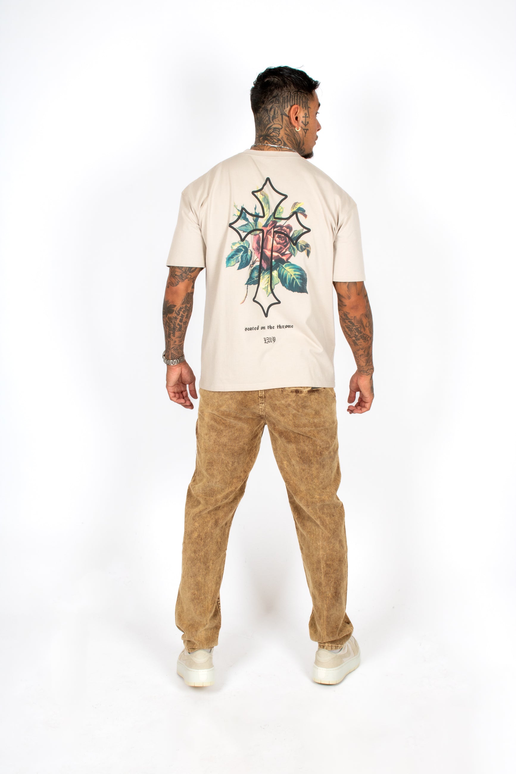 Brown Acid Wash Relaxed Corduroy Trouser