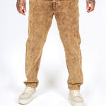 Brown Acid Wash Relaxed Corduroy Trouser