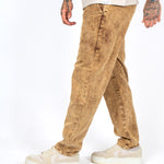 Brown Acid Wash Relaxed Corduroy Trouser