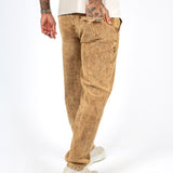 Brown Acid Wash Relaxed Corduroy Trouser