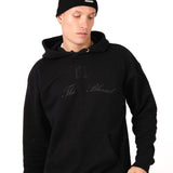 Black Printed 'The Blessed 01' Motif Hoodie