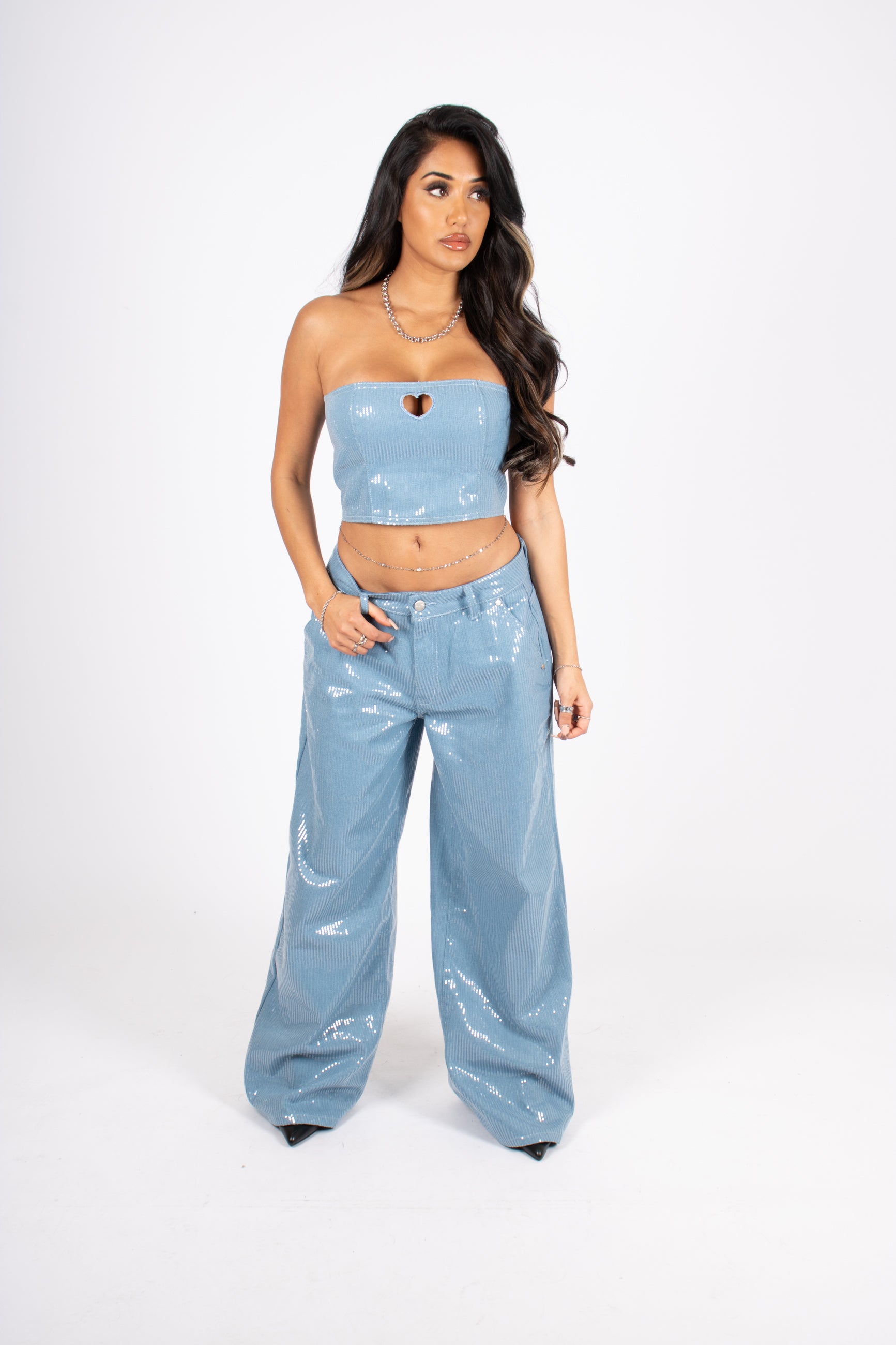 sequin-blue-denim-bandeau-cut-out-heart-crop-top