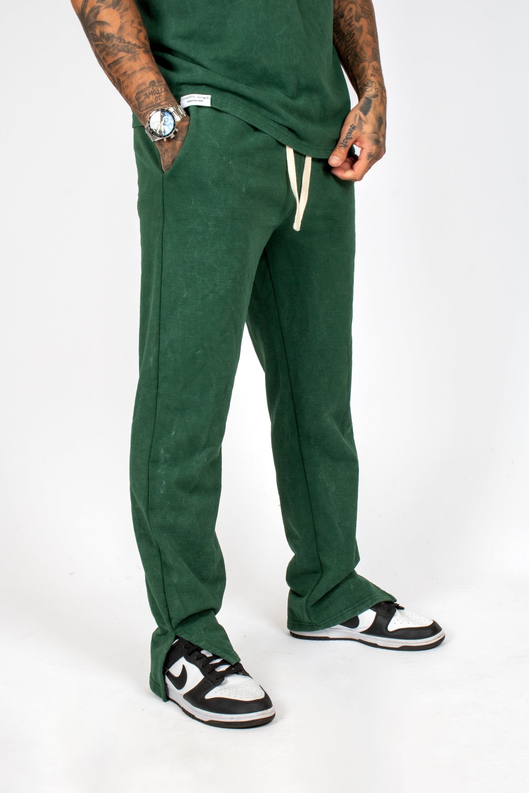 LNP Official  Premium Recycled Forest Acid Green Straight Leg Jogger