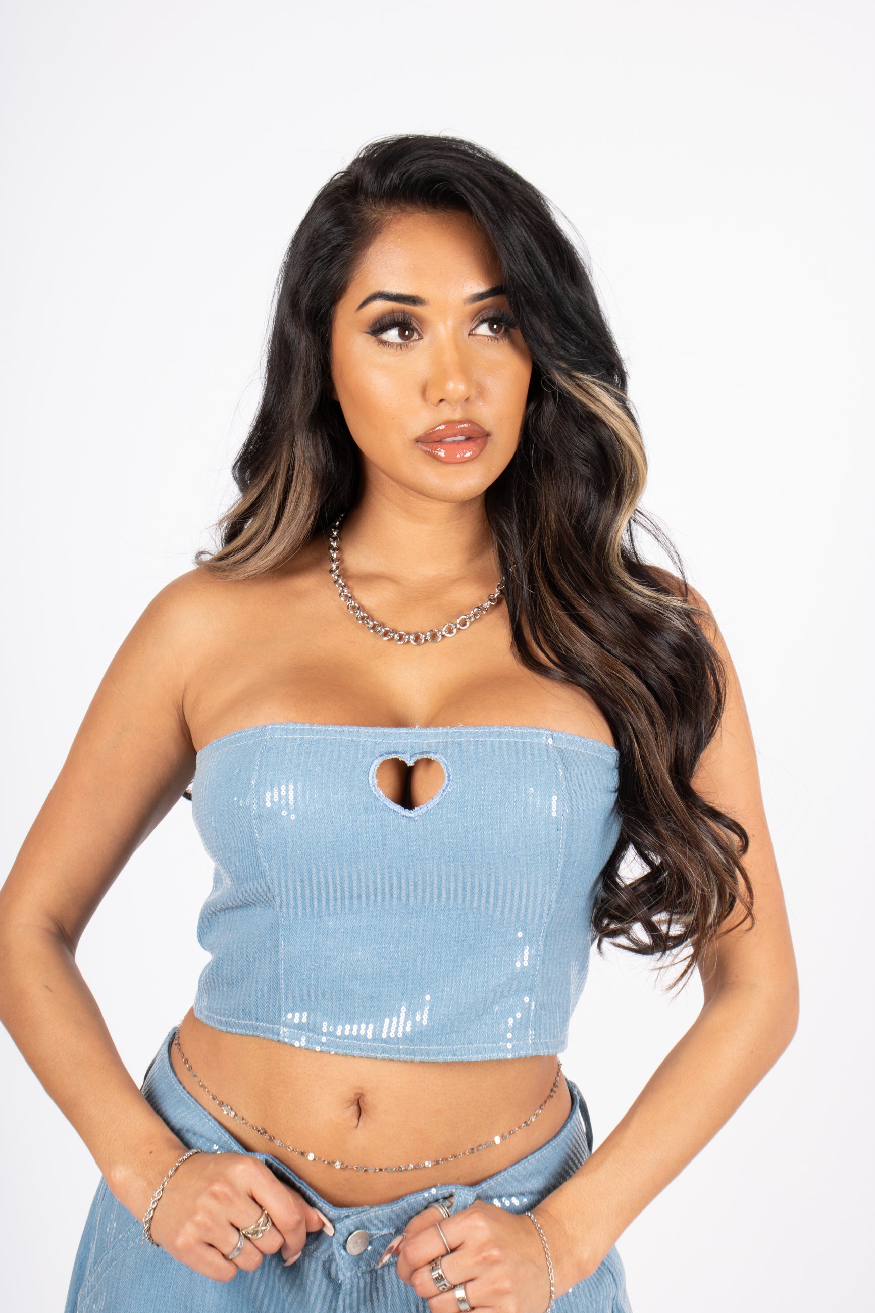 sequin-blue-denim-bandeau-cut-out-heart-crop-top