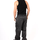 Washed Black 'Repentance' Script Detailing Rapture Baggy Fit Jeans