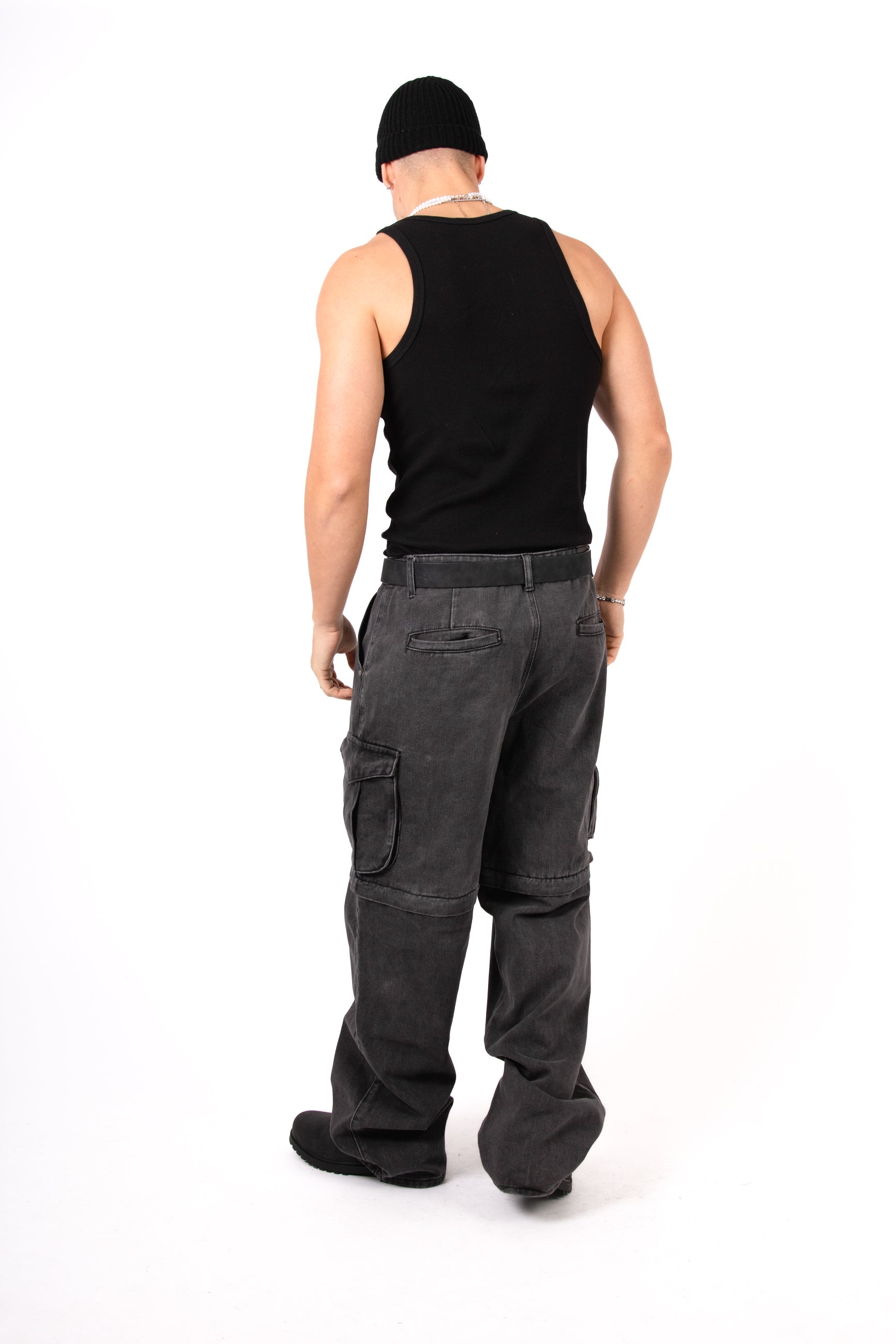 Washed Black 'Repentance' Script Detailing Rapture Baggy Fit Jeans