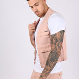 Utility Soft Pink Denim Gilet Vest