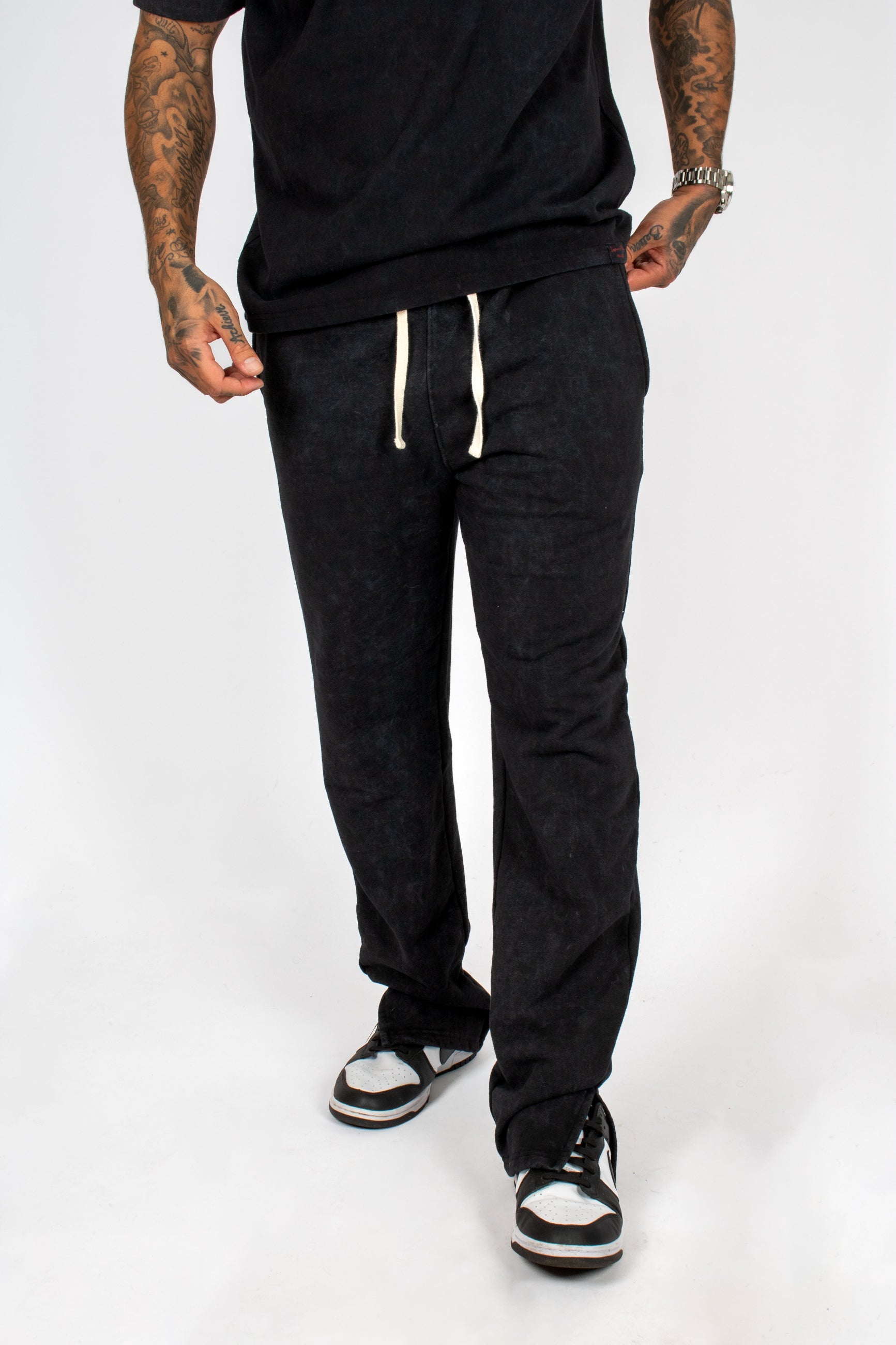 Acid Black Recycled Relaxed Straight Leg Jogger