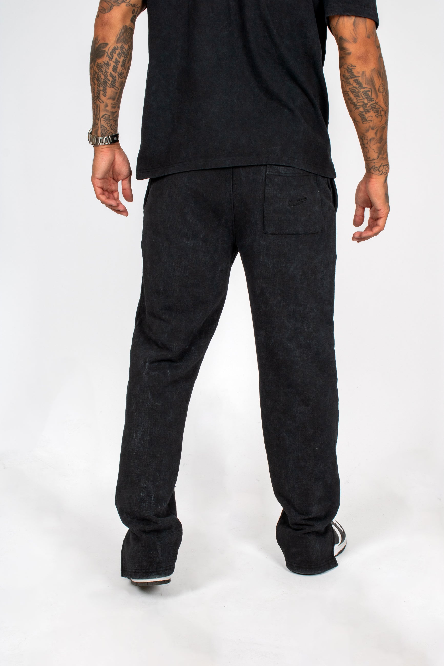 Acid Black Recycled Relaxed Straight Leg Jogger