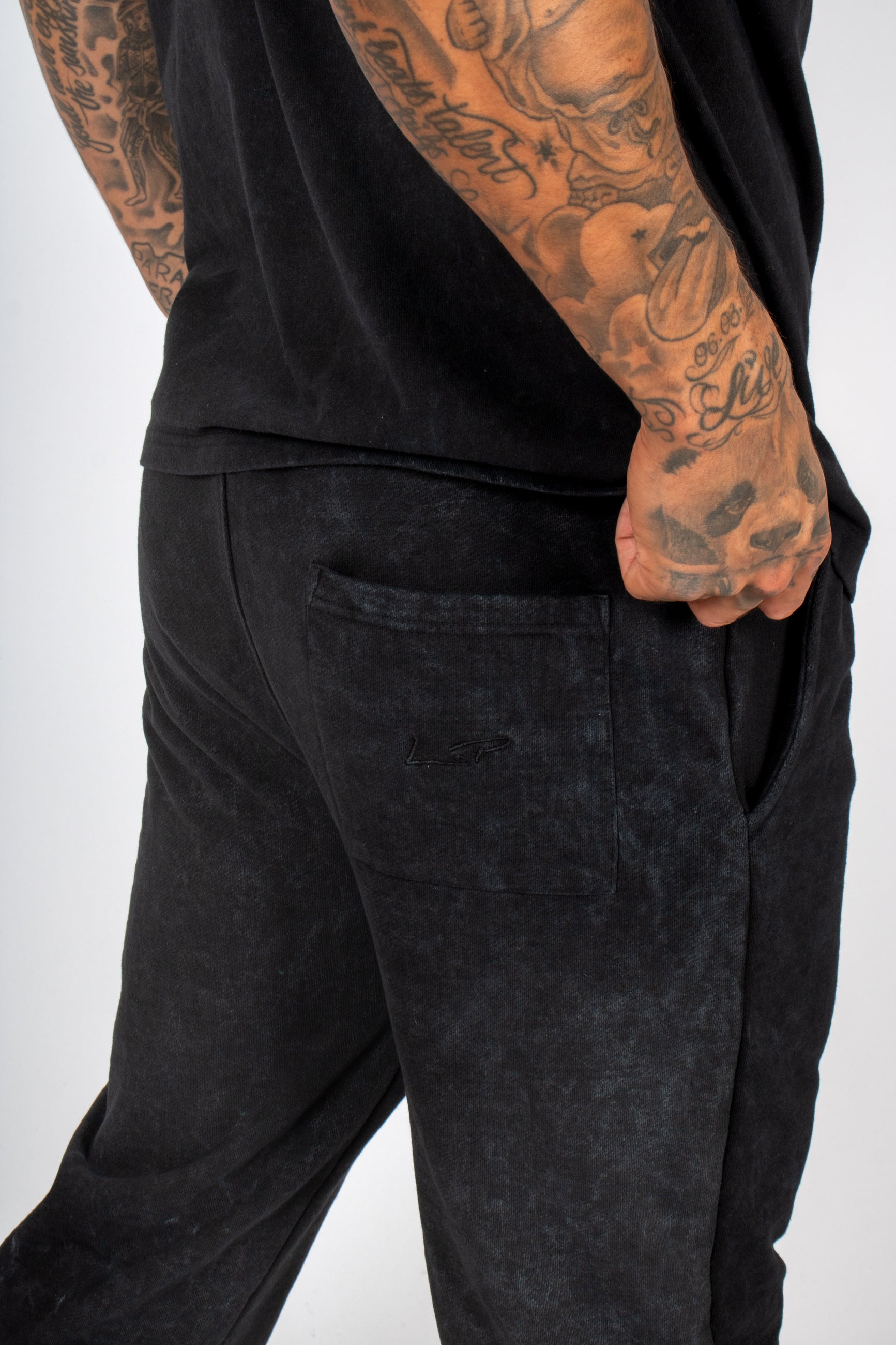 Acid Black Recycled Relaxed Straight Leg Jogger