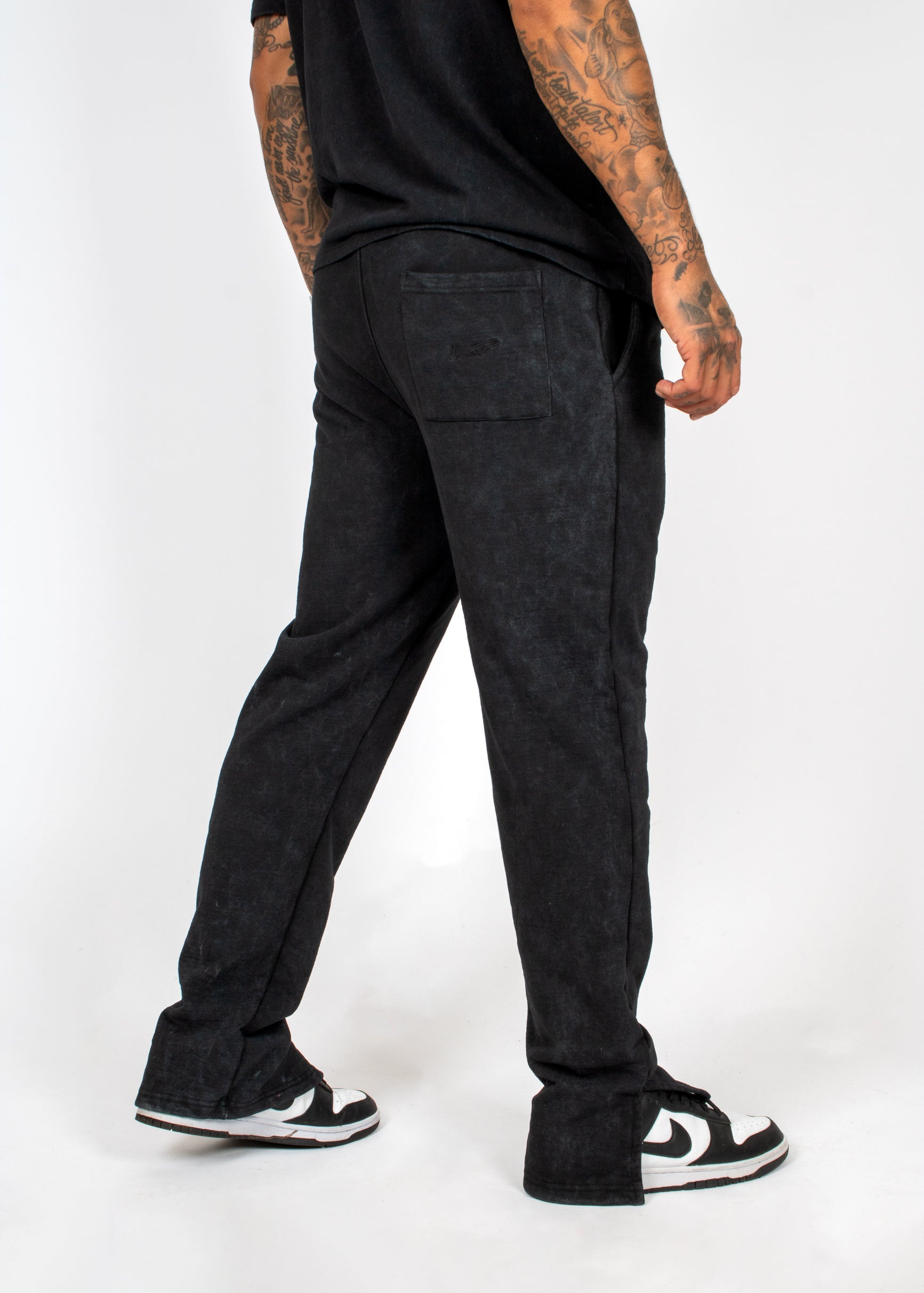 Acid Black Recycled Relaxed Straight Leg Jogger