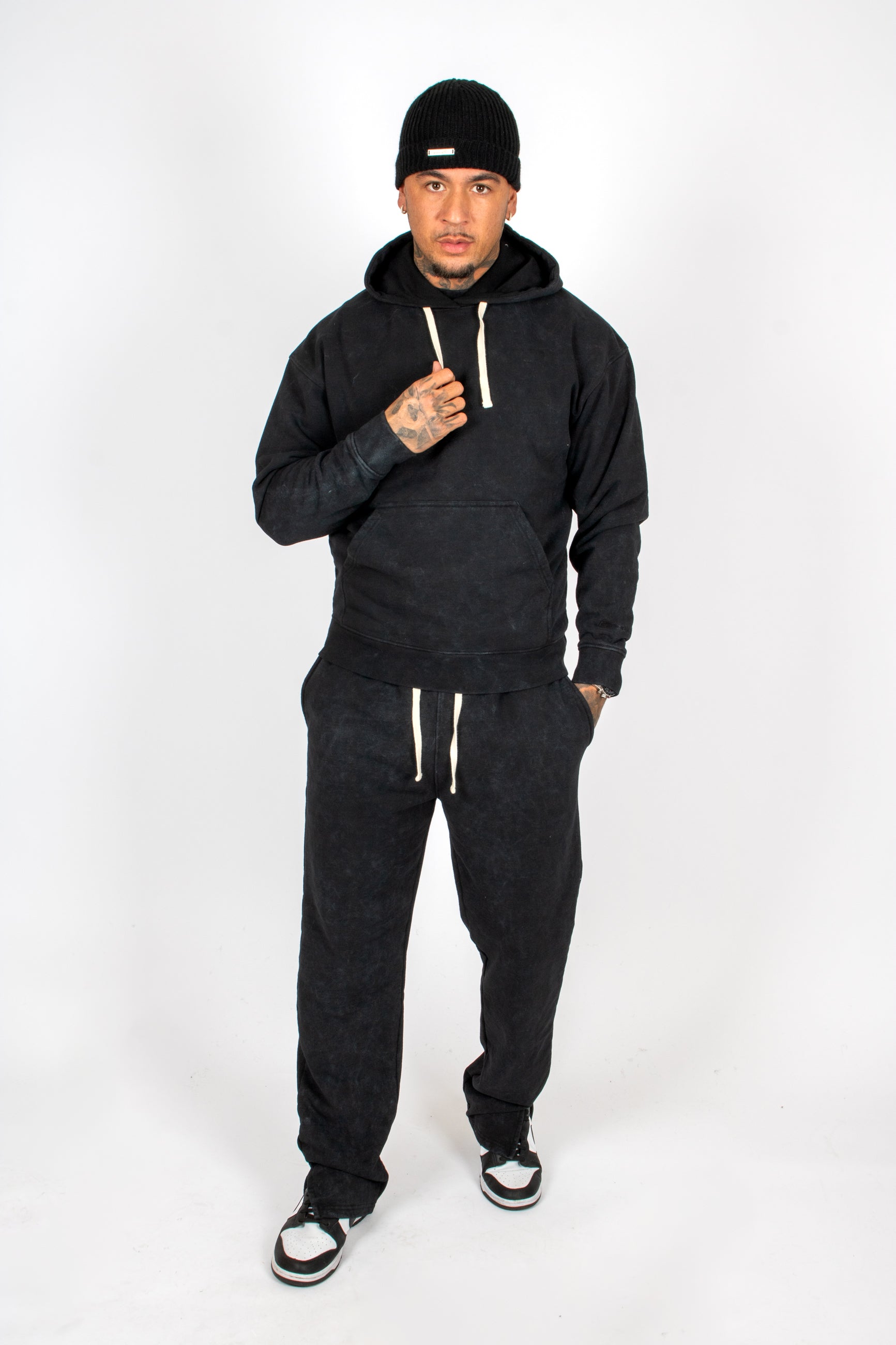 Acid Black Recycled Relaxed Straight Leg Jogger