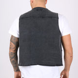 Washed Black Denim Gilet Vest