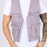 Lilac Denim Gilet Vest