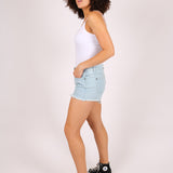 High Rise Denim Shorts In Light Stonewash