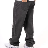 Grey Washed Rapture Rip & Repair Baggy Fit Jeans