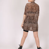 Leopard Mesh T-shirt Dress