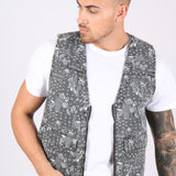 Paisley Printed Denim Gilet Vest