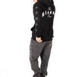 Black Rhinestone Embellished 'Blessed' Motif Hoodie