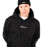 Black Rhinestone Embellished 'Blessed' Motif Hoodie