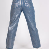 FAE Silver Metallic Straight Leg Jeans