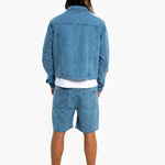 Oversized Pinstripe Jacquard Denim Jacket