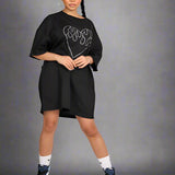 Oversized T-Shirt Dress With Diamanté Heart