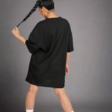 Oversized T-Shirt Dress With Diamanté Heart