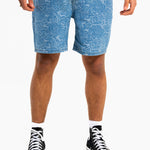 Oversized Floral Textured Jaqcuard Denim Shorts