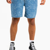 Oversized Floral Textured Jaqcuard Denim Shorts