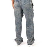 Stonewash Tie Front & Wrap Belted Front Straight Leg Jeans