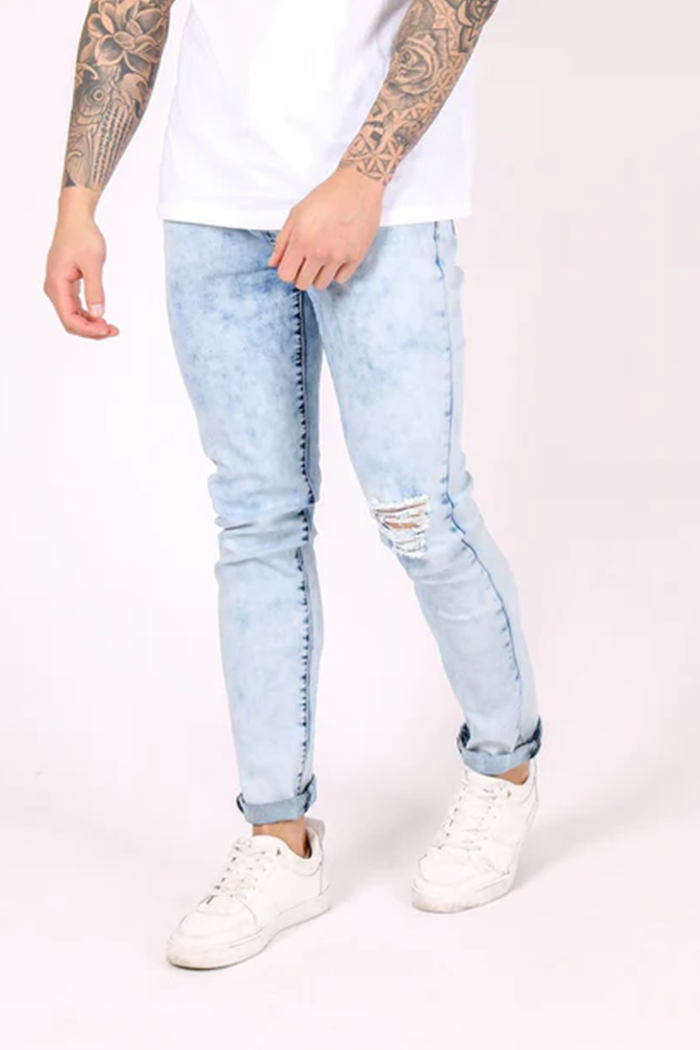 Logan Bleach Wash Super Stretch Skinny