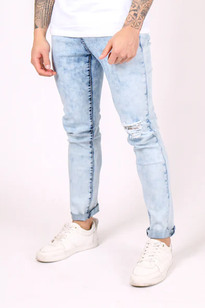 Logan Bleach Wash Super Stretch Skinny