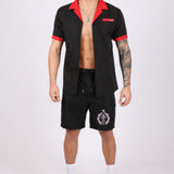 Black Embroidered Golf Club Shorts