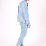 Norton Spliced & Pinstripe Slim Fit Denim Jacket