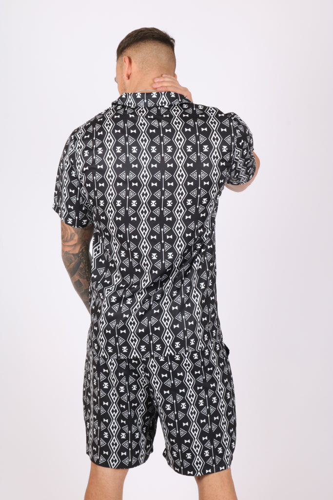 Retro Aztec Black & White Shirt