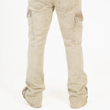 Stone Corduroy Slim Stacked Cargo