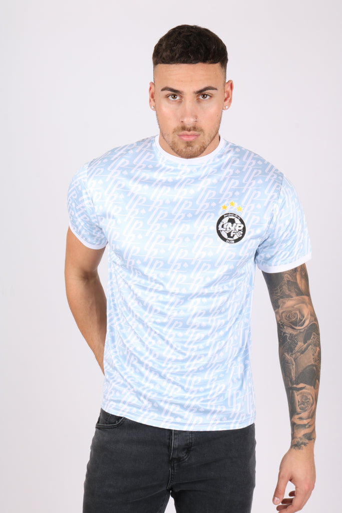 Vintage Football Shirt Members Only Club Jersey in Baby Blue