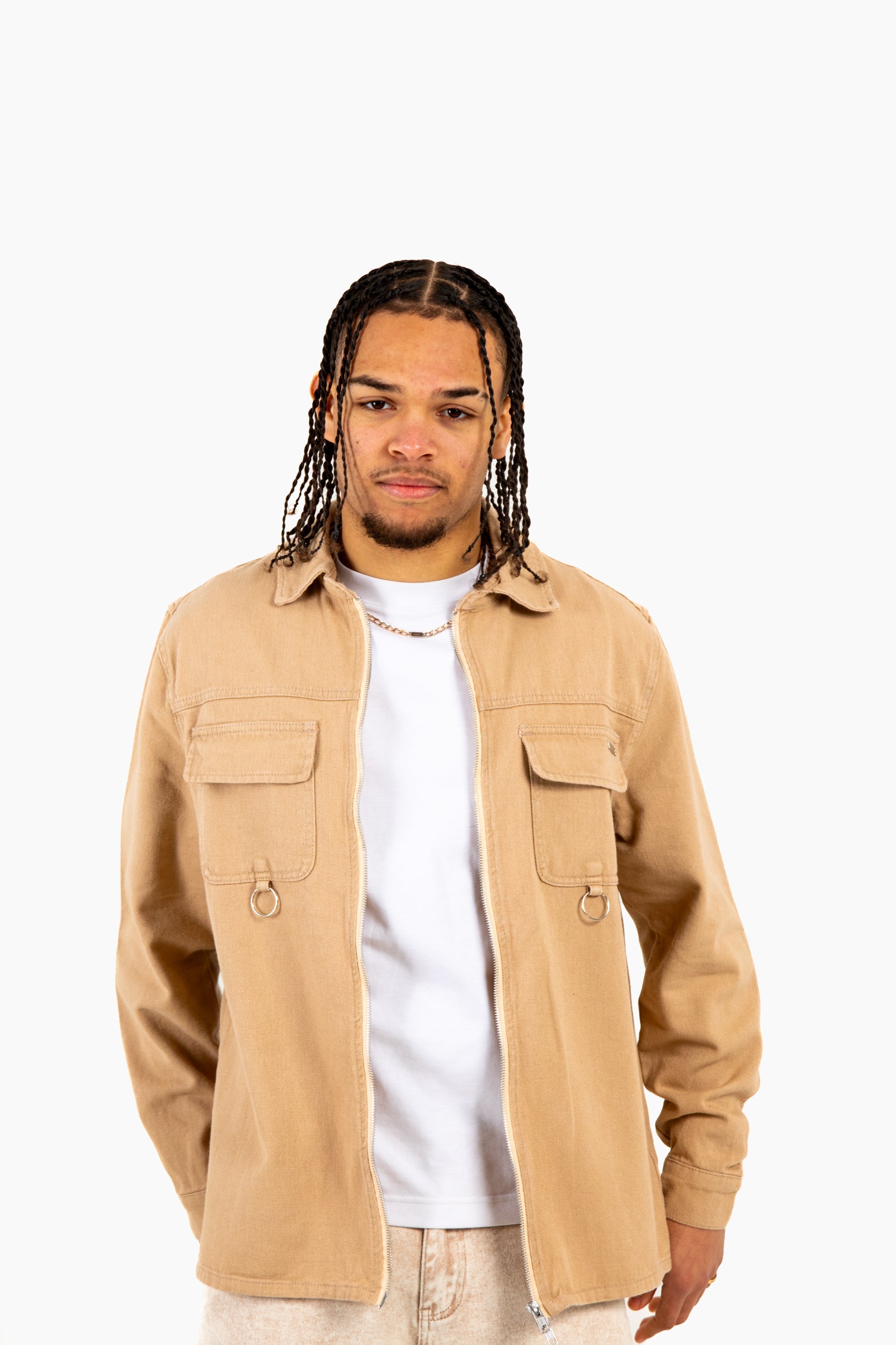 Tan Relaxed Utility Shirt