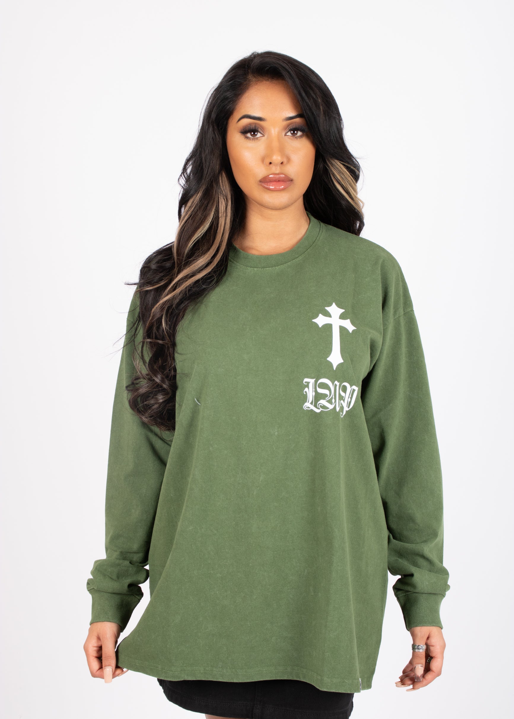 green-long-sleeve-rebel-cross-edgy-style