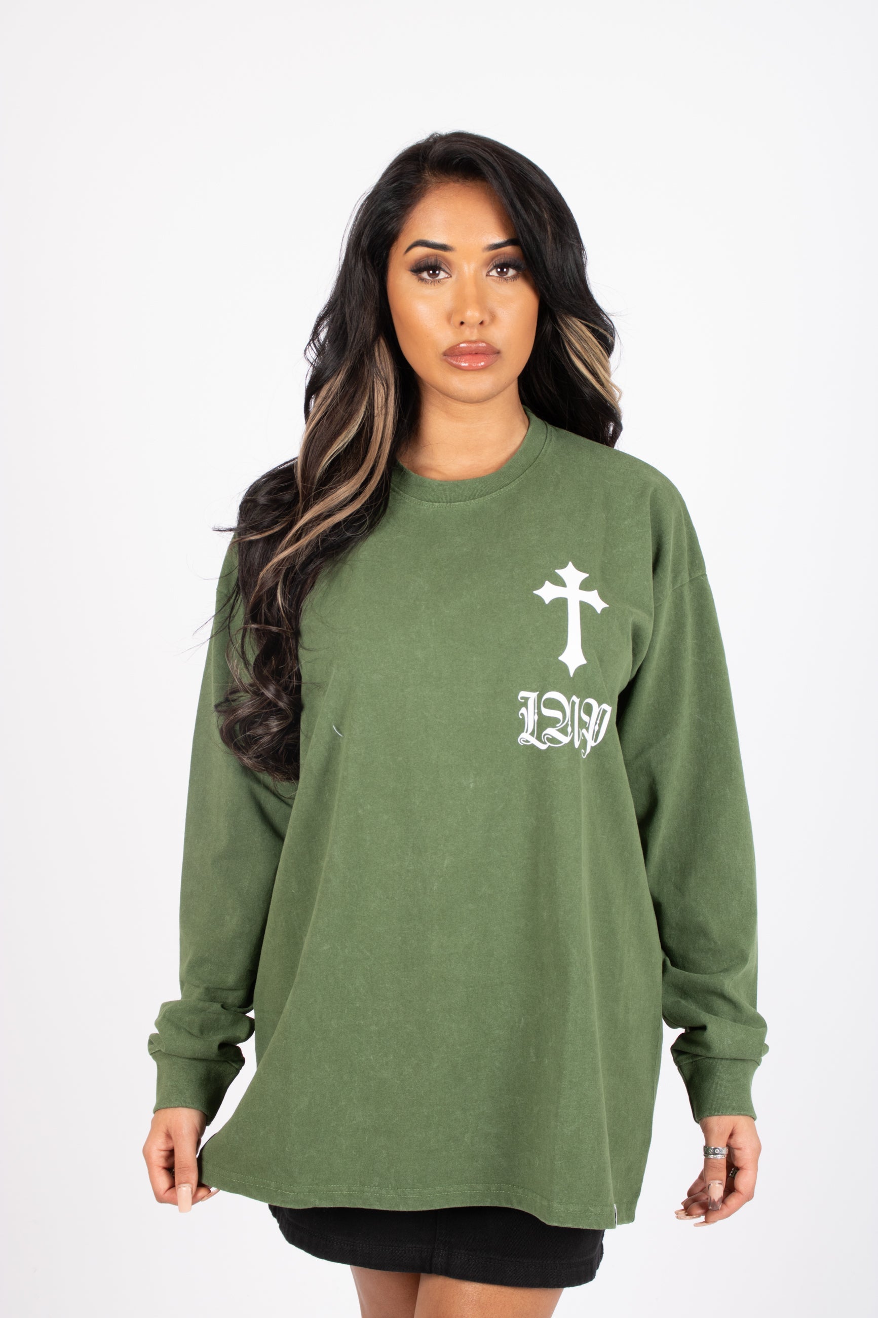 green-long-sleeve-rebel-cross-edgy-style