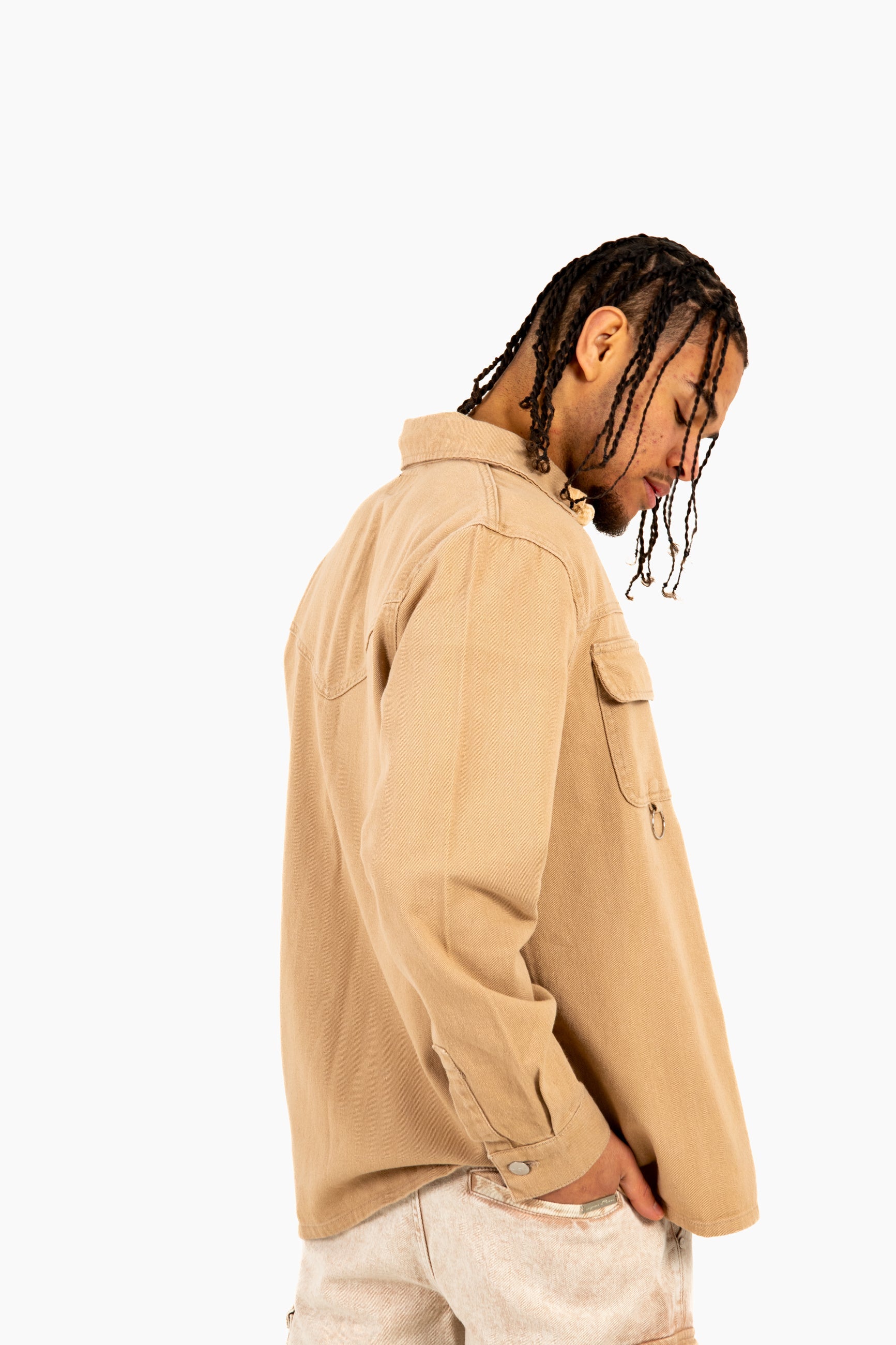 Tan Relaxed Utility Shirt